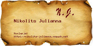 Nikolits Julianna névjegykártya